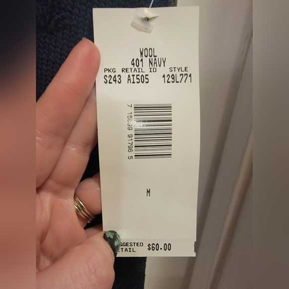 Vintage Navy Koret Sweater Vest With Floral Embroidery Size Medium NWT - Picture 9 of 14